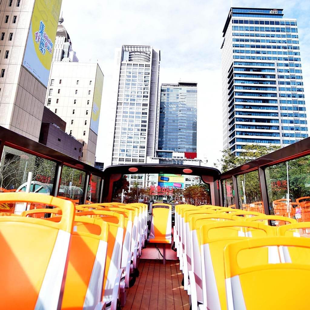 Hop on a double-decker sightseeing bus and tour around Taipei