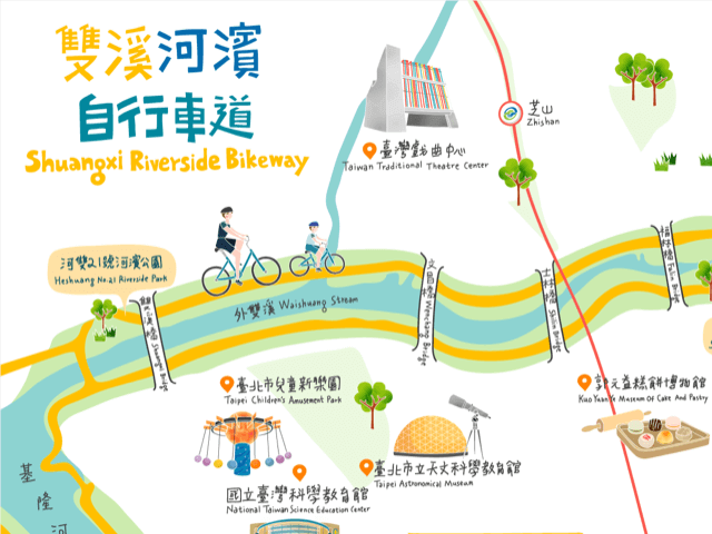 双渓河浜サイクリングロードマップ