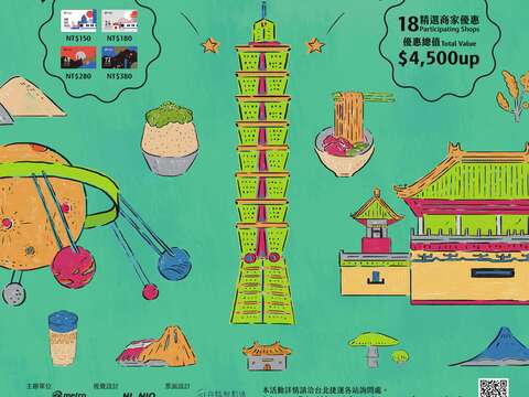 10/1起至明年3/31 買新版北捷旅遊票及交通聯票 贈價值高達4,500元「搭捷運遊台北」優惠手冊