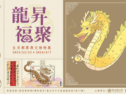 郵政博物館舉辦「龍昇福聚︱生肖郵票與文物特展」