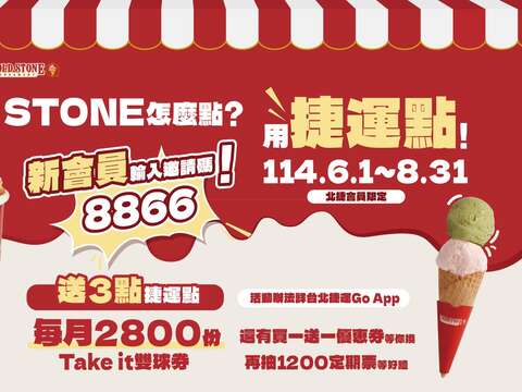 北捷联手 COLD STONE祭优惠 「捷运点」免费换冰淇淋