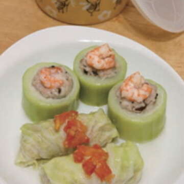 蒸菜製作過程簡單,而結合蔬菜與肉是均衡營養的不二法門。(圖/葛晶瑩提供)