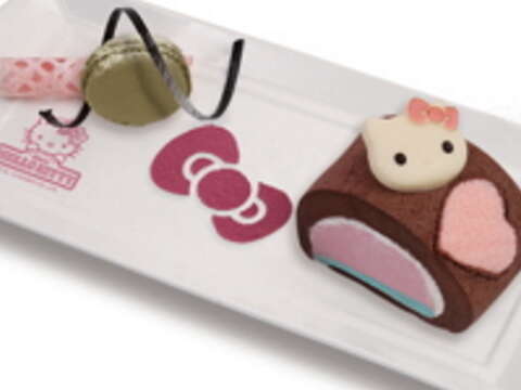 可可甜心捲有可可香以及草莓的酸甜與藍柑橘的輕甜滋味。（圖／Hello Kitty Kitchen and Dinning提供）