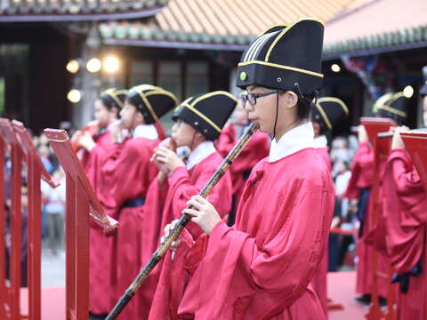 孔子誕辰釋奠典禮02-釋奠典禮樂生吹奏釋奠樂章
