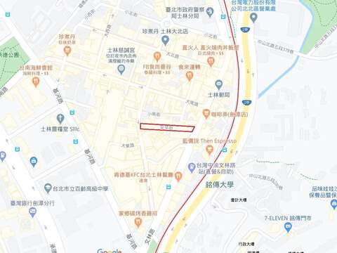 圖1 士林區安平街平面圖