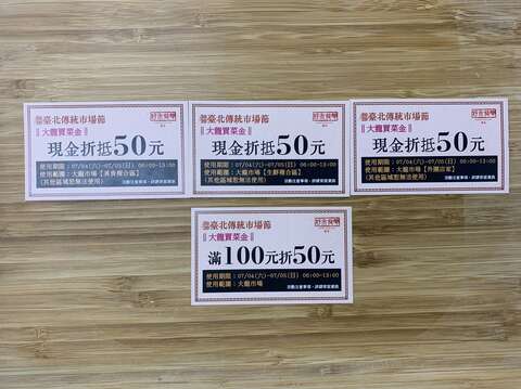 參加大龍深度導覽活動贈品(二)-大龍市場買菜金