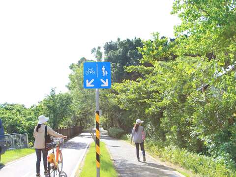 3人車分道型式，讓行人及單車騎士更能安心前進