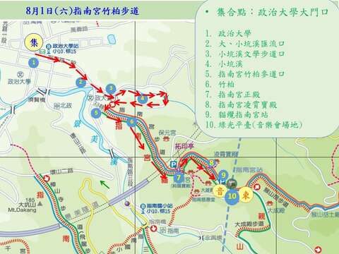 01指南宮竹柏參道縱走活動路線圖