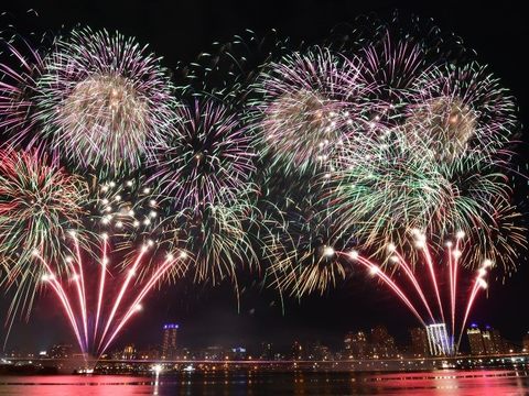 Night Sky above Dadaocheng Illuminated by 480 Seconds of Fireworks