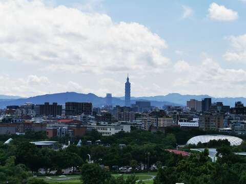 站在飛躍廣場 可遠眺101大樓
