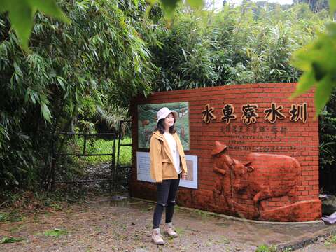 春耕平台意象牆訴說蓬萊米故事。
