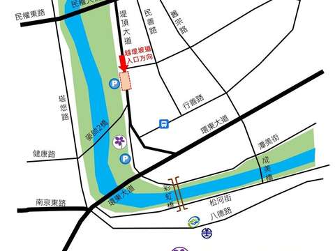 彩虹河濱花海 地點示意圖