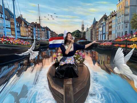 透過3D彩繪想像乘座遊船帶您遊阿姆斯特丹的運河屋