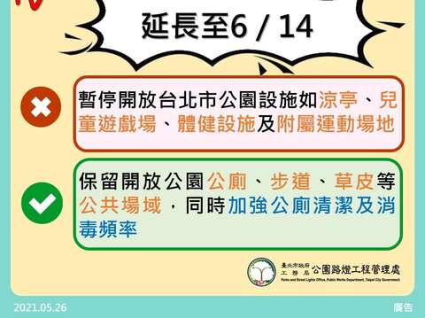 [Level 3 COVID Alert] Access to Park Facilities Suspended through June 14