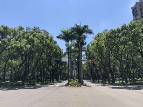 仁愛路三段為 100 米寬的林蔭大道，目前為臺北市最寬敞的道路