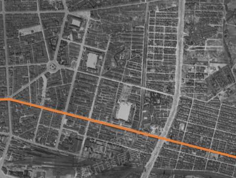 1945年的航測圖上可清晰看到長安東、西路已闢建至現今新生北路附近。