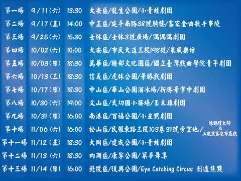 小青蛙劇團巡迴活動資訊