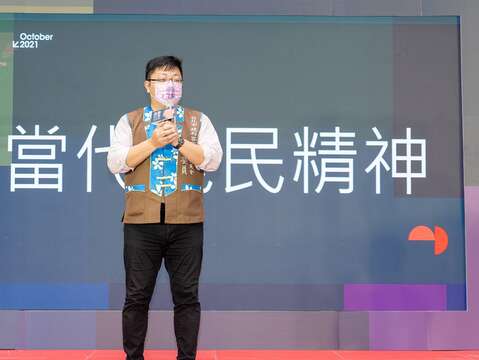 臺北市客家事務委員會徐世勲主委分享當代義民精神，希望產生行動共鳴一起為臺灣祈福