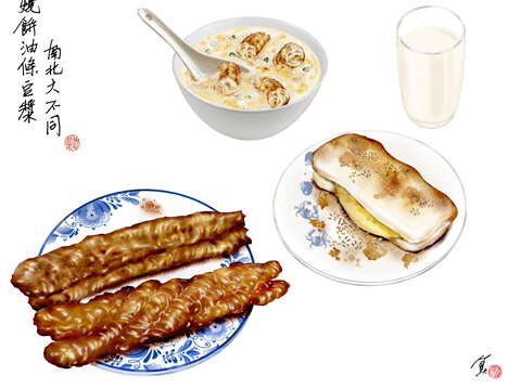 燒餅油條豆漿,南北大不同(台北畫刊110年11月)
