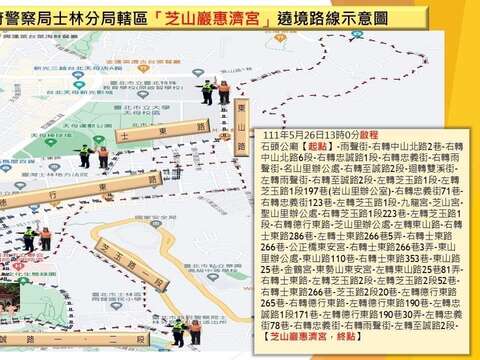 「芝山巖惠濟宮」遶境路線示意圖
