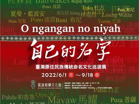 O ngangan no niyah自己的名字：臺灣原住民族傳統命名文化巡迴展