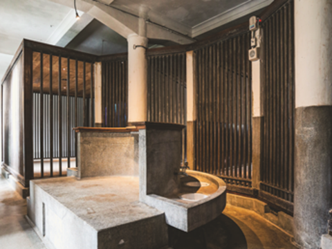 The old sector-shaped detention room is now a part of an exhibit in the museum. (Photo/Taiwan New Cultural Movement Memorial Museum)