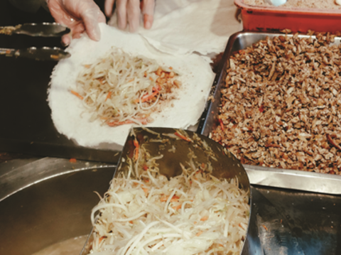 大肥媽の台湾式クレープには野菜が大量に入っていて、口当たりが優しく栄養も満点です。