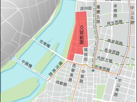 替代動線(圖片來源：臺北市政府交通局)