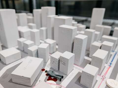 展區五：透過方塊營造西門町地景與小說文本的命案現場(攝影：汪正翔)(圖片來源：臺北市政府文化局)
