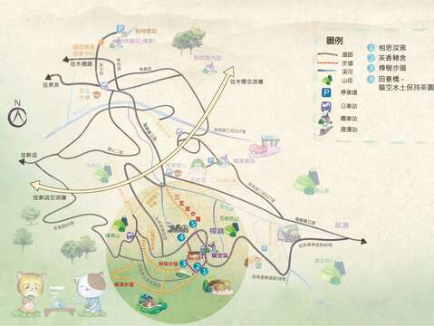 貓空社區地圖(圖片來源：臺北市政府工務局大地工程處)