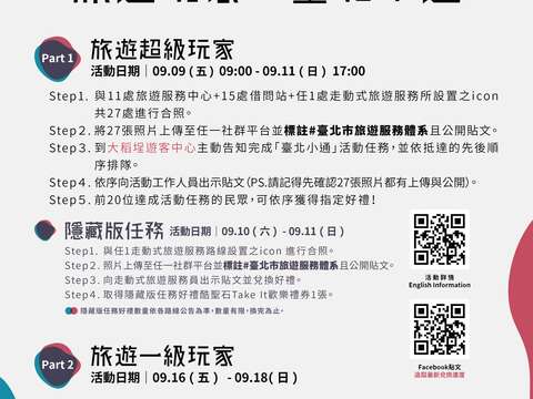 旅遊玩家：臺北小通活動辦法(圖片來源：臺北市政府觀光傳播局)