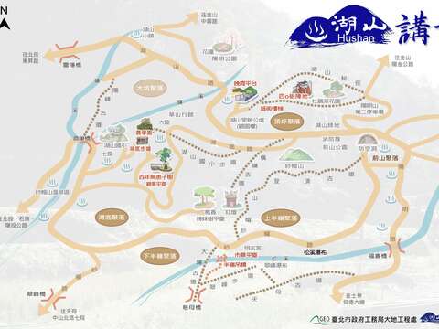 湖山社區地圖(圖片來源：臺北市政府工務局大地工程處)
