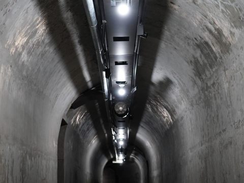 臺北市政府觀傳局首次對外打開具軍事民防色彩的圓山坑道。(圖片來源：臺北市政府觀光傳播局)