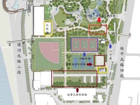 111年度敦親睦晚會活動現場配置圖(圖片來源：臺北市政府工務局衛生下水道工程處)