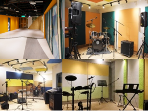 北市青發家教中心Live Band體驗中心場地設備。(圖片來源：臺北市青少年發展暨家庭教育中心)