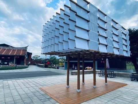 「仁愛帆城」現存新北市客家文化園區，豐富園區藝術景觀。(圖片來源：臺北市政府觀光傳播局)