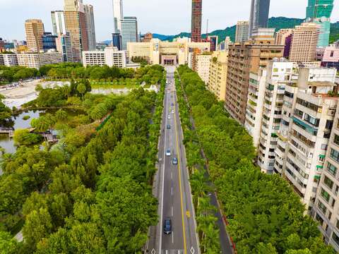 市府迎賓道-仁愛路(圖片來源：臺北市政府工務局公園路燈工程管理處)