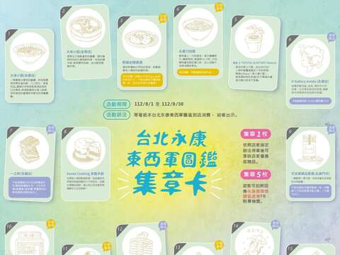 「台北永康東西軍圖鑑」集章卡(圖片來源：臺北市商業處)