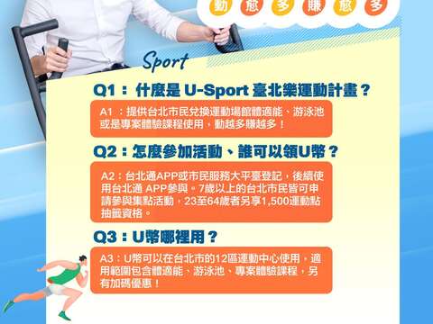 U-Sport臺北樂運動圖卡(圖片來源：臺北市政府體育局)