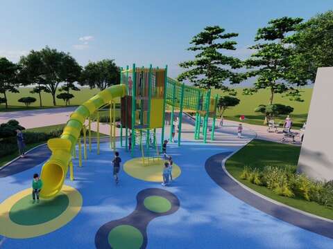 富民生態公園兒童遊戲場願景圖(圖片來源：臺北市政府工務局公園路燈工程管理處)