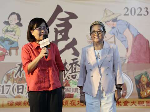 臺北市林奕華副市長為「2023大橋頭文化祭」活動致詞(圖片來源：臺北市商業處)