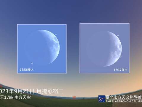 月掩心宿二(圖片來源：臺北市立天文科學教育館)