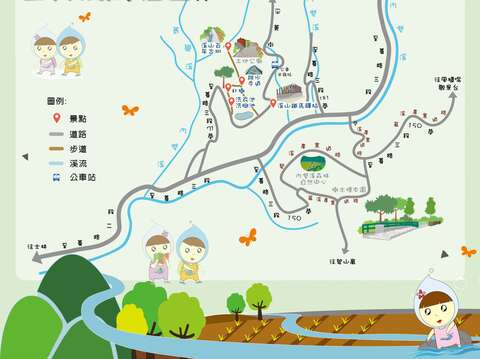 士林區溪山社區漫遊地圖(圖片來源：臺北市政府工務局大地工程處)
