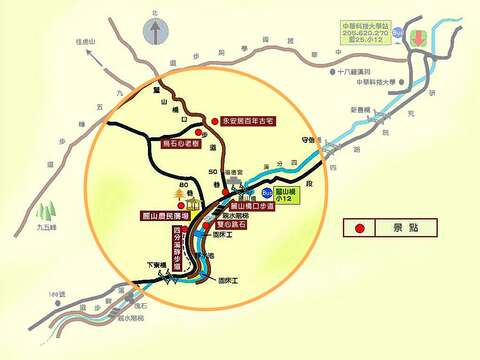 南港區九如社區漫遊地圖(圖片來源：臺北市政府工務局大地工程處)