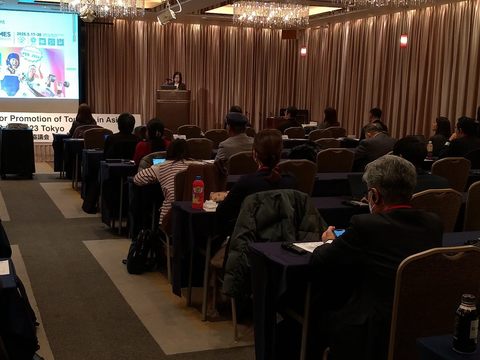 臺北市於「第20屆亞洲旅遊推廣會議」研討會向日本當地觀光業者推薦臺北觀光魅力(圖片來源：臺北市政府觀光傳播局)