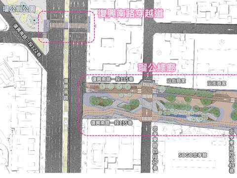 工程範圍圖(圖片來源：臺北市政府工務局新建工程處)