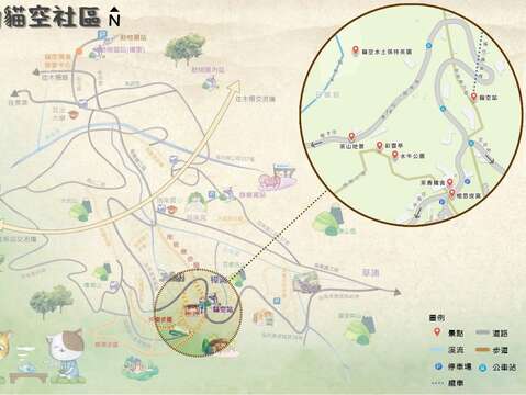文山貓空社區相思炭窯周圍漫遊地圖(圖片來源：臺北市政府工務局大地工程處)