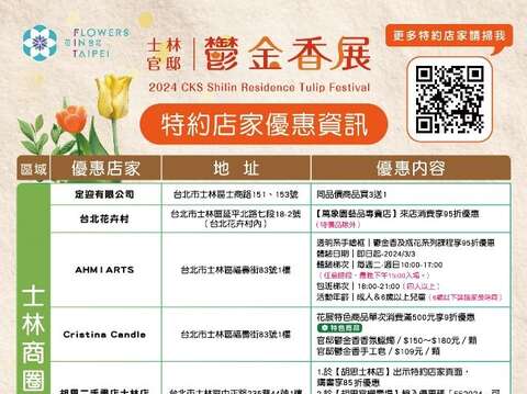 士林官邸のチューリップが2/22満開に!周辺商圈も活気に沸く