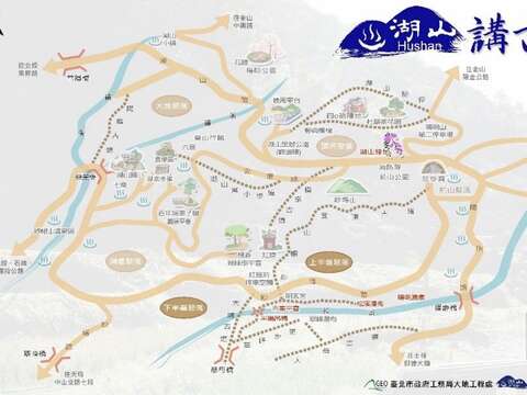 湖山社區地圖(圖片來源：臺北市政府工務局大地工程處)