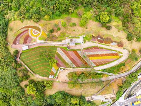 2024三層崎花海空拍全景(圖片來源：臺北市政府工務局公園路燈工程管理處)